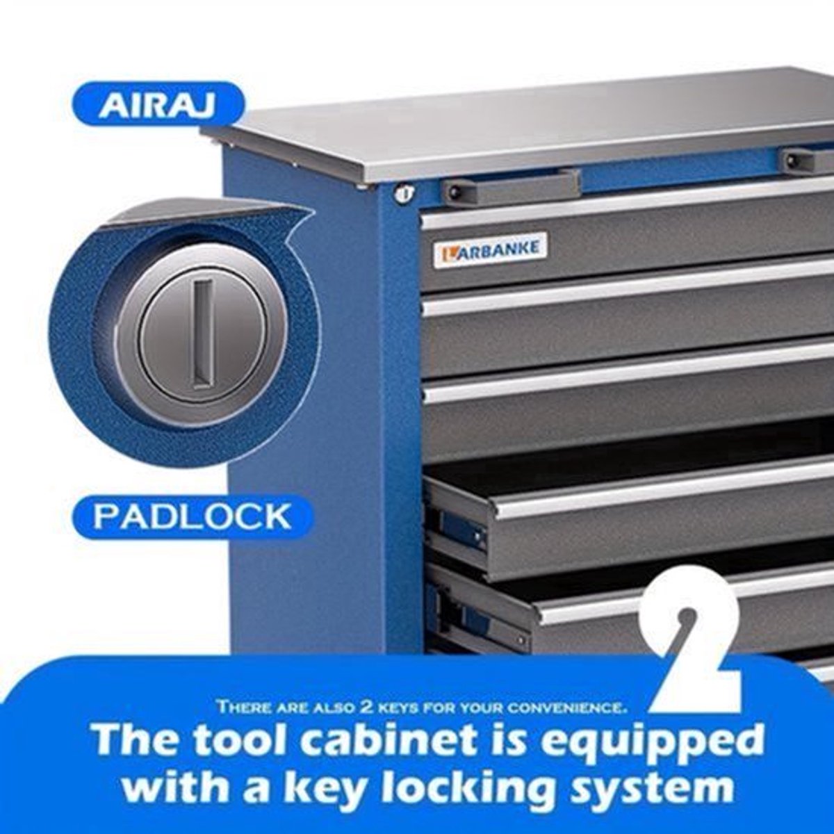 5-drawer Rolling Tool Cabinet, Wheeled Tool Cabinet With Link Buckle And Drawer Pad, Tool Cabinet With Locking System, Can Be Combined Into A Large Cabinet Kit, Suitable For Home Garages, Warehouses