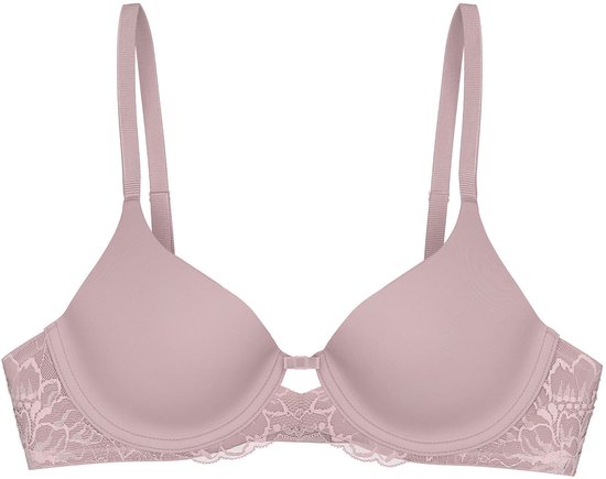 Roze beha van Triumph met kanten details aan de onderkant.