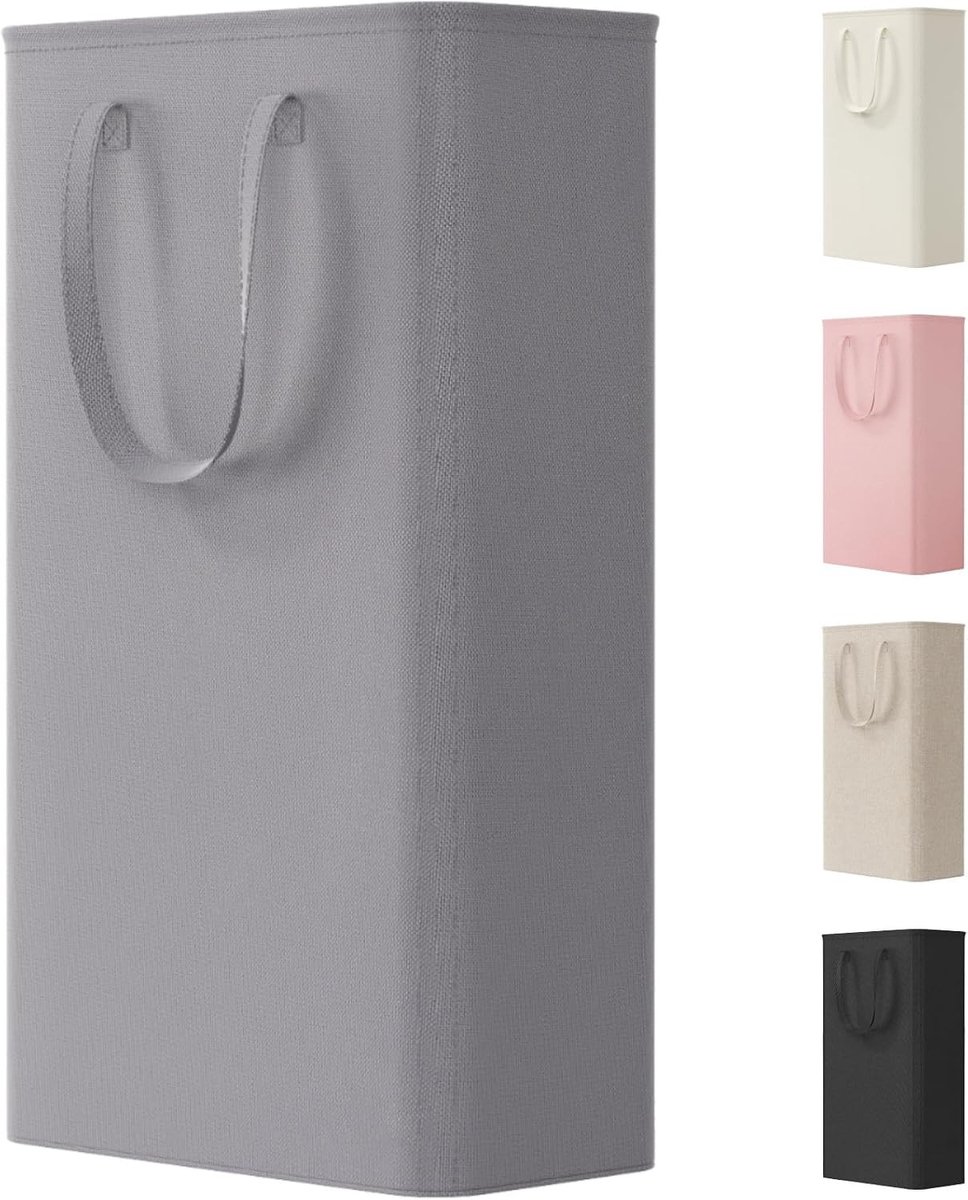 Vouwbare Wasmand met Handvatten voor Kleding, 65L, Ideaal voor Badkamer, Slaapkamer en Wasruimte, Grijs