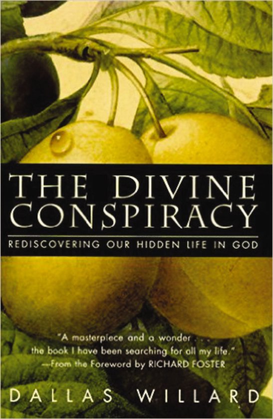 Boekhoes voor 'The Divine Conspiracy' met citroenen en groen blad.