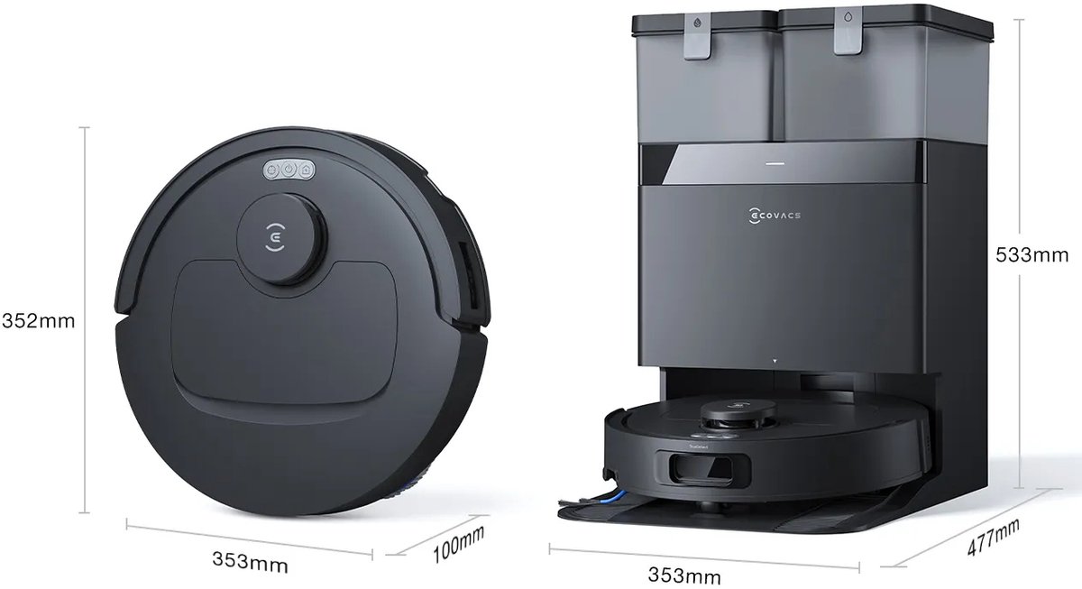 ECOVACS - DEEBOT T30C Gen 2 - Stofzuig en dweilrobot (Zwart) - 25.000 Pa zuigkracht- Zelfreinigende Robotstofzuiger met Warmwater – Dweilsysteem - Automatisch Leegstation - Geschikt voor dierenharen – foto 2