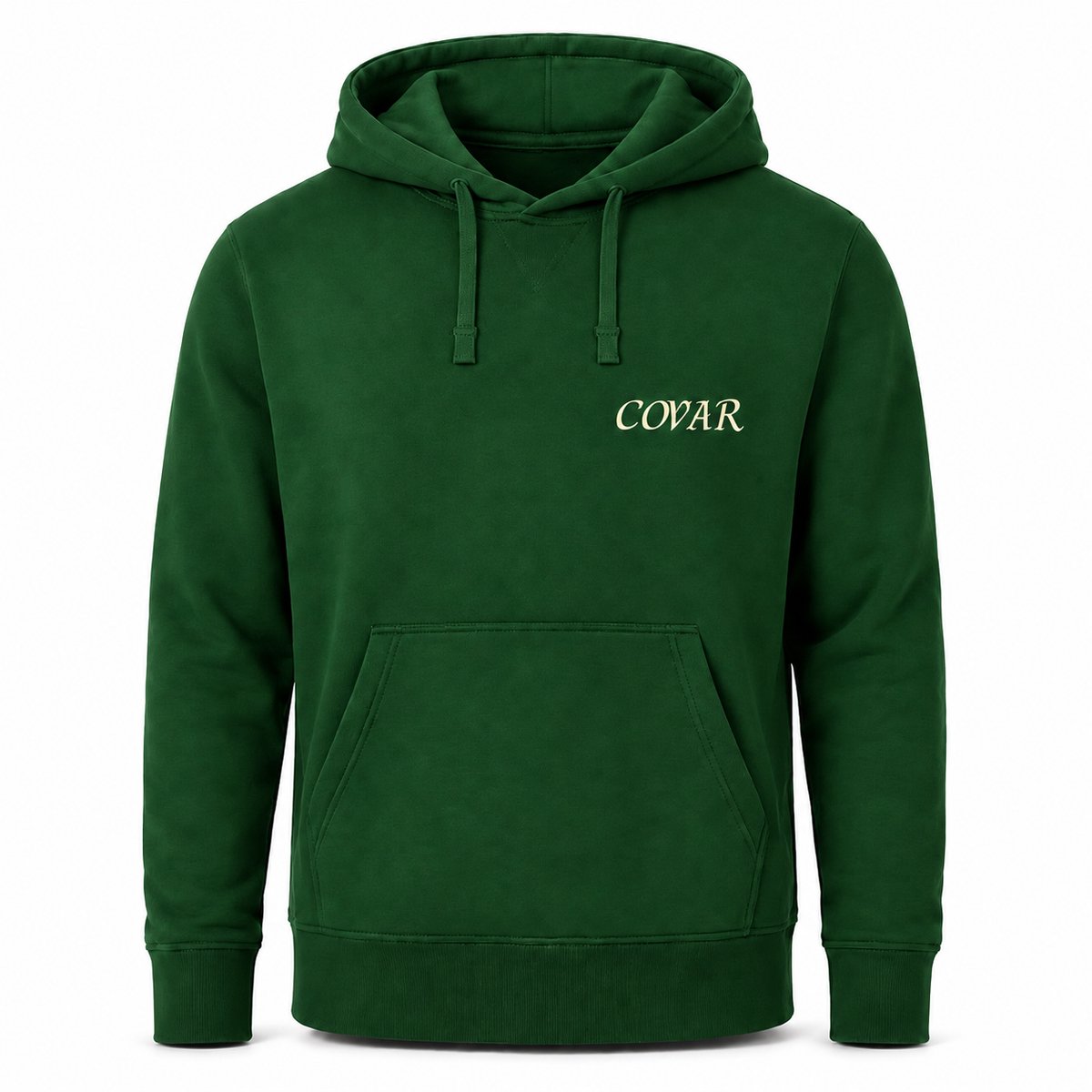 Hoodie Heren - Heren Trui met Capuchon - Groen - Katoen - COVAR Design - Maat 4XL