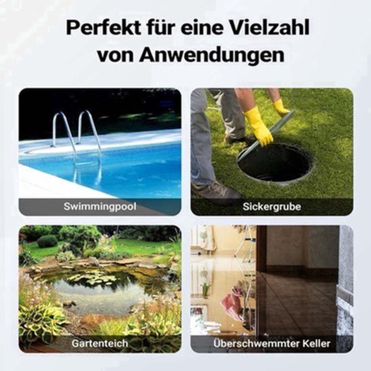 Vuilwaterpomp – Dompelpomp – Afwateringspomp – Hakselpomp – Waterpomp – 31.200 l/h Capaciteit – Vlotterschakelaar Met Automatische In- En Uitschakeling