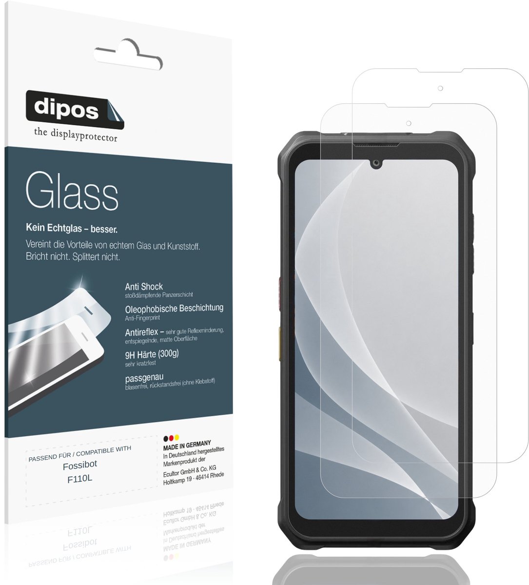 dipos – 2x Matte Pantserfolie geschikt voor Fossibot F110L | 9H Screenprotector