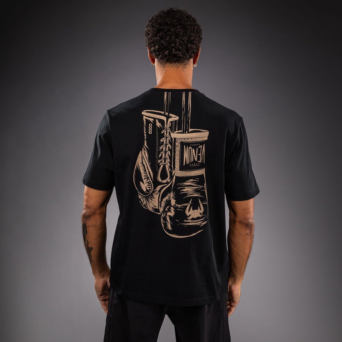 Venum Fight Icon Cotton T‑Shirt – Zwart | Comfortabel katoenen sportshirt - XL