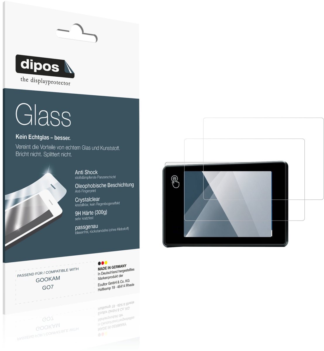 dipos – 2x Pantserfolie geschikt voor GOOKAM GO7 | 9H Screenprotector