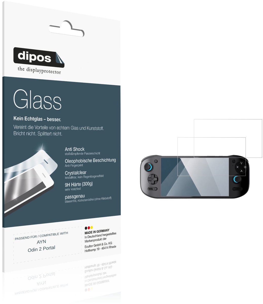 dipos – 2x Pantserfolie geschikt voor AYN Odin 2 Portal | 9H Screenprotector