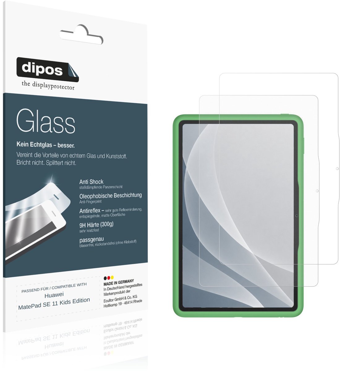 dipos – 2x Matte Pantserfolie geschikt voor Huawei MatePad SE 11 Kids Edition | 9H Screenprotector