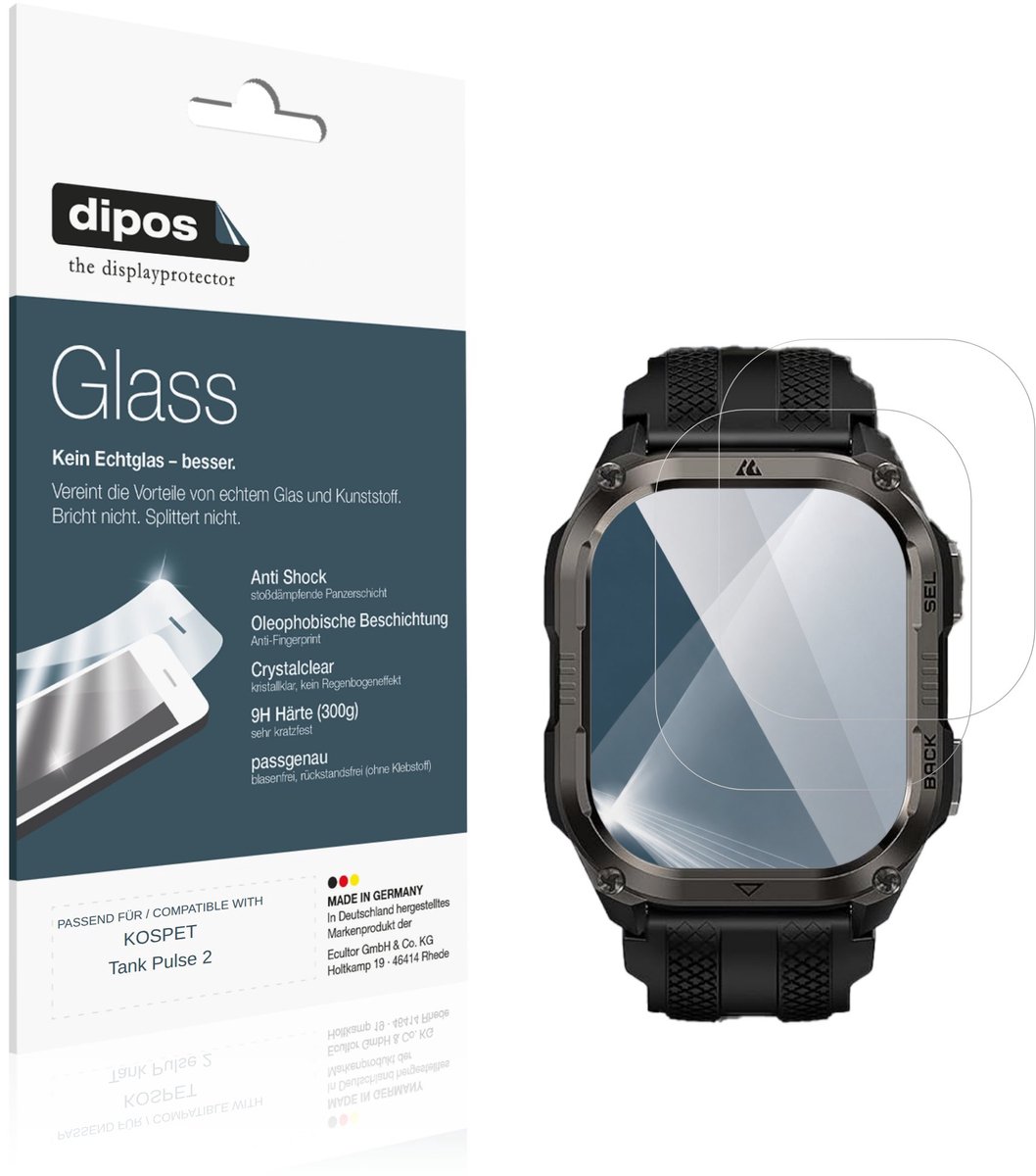 dipos – 2x Pantserfolie geschikt voor KOSPET Tank Pulse 2 | 9H Screenprotector