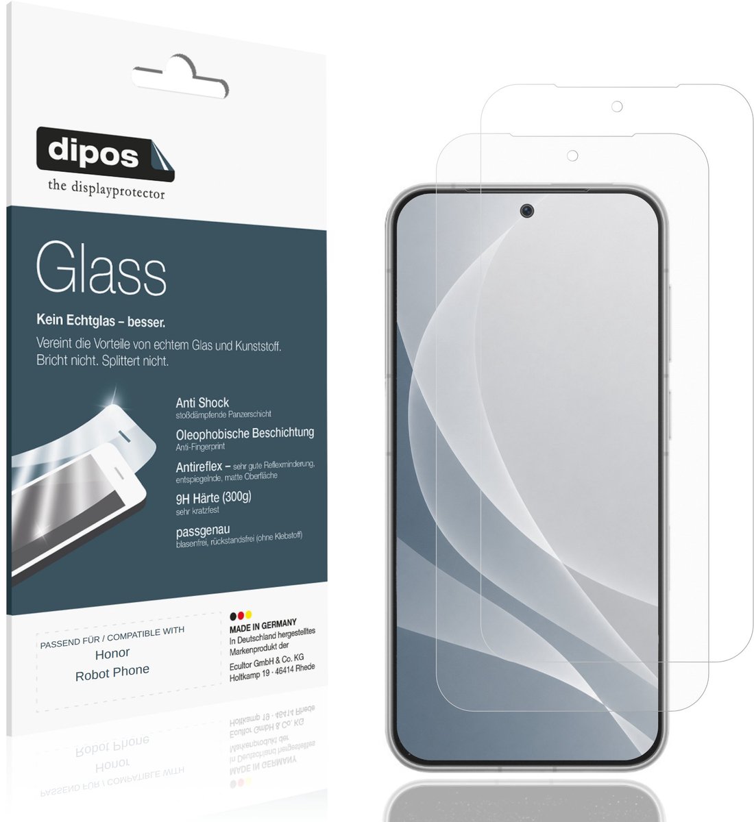 dipos – 2x Matte Pantserfolie geschikt voor Honor Robot Phone | 9H Screenprotector