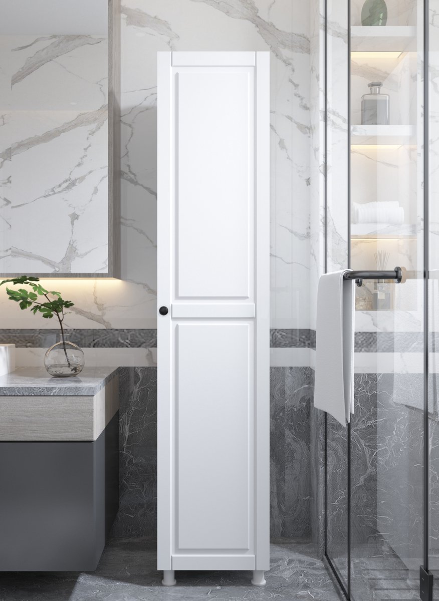 COUNTRY MULTIFUNCTIONELE KAST MET 1 DEUR – Opbergkast – Multifunctionele Kast – Houten Kast – Kast met Deur – Ruime Opbergruimte – Badkamerkast – Voorraadkast – Woonkamer, Slaapkamer en Hal – Country Stijl – Praktische Opbergkast voor Thuis