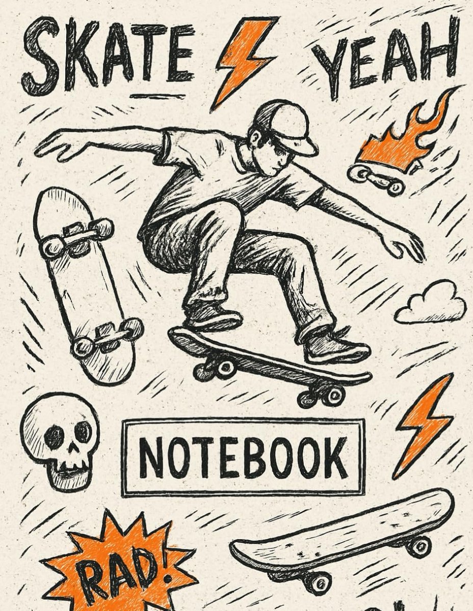 Skateboardnotitieboekje: gevoerd dagboek - ShopVlot