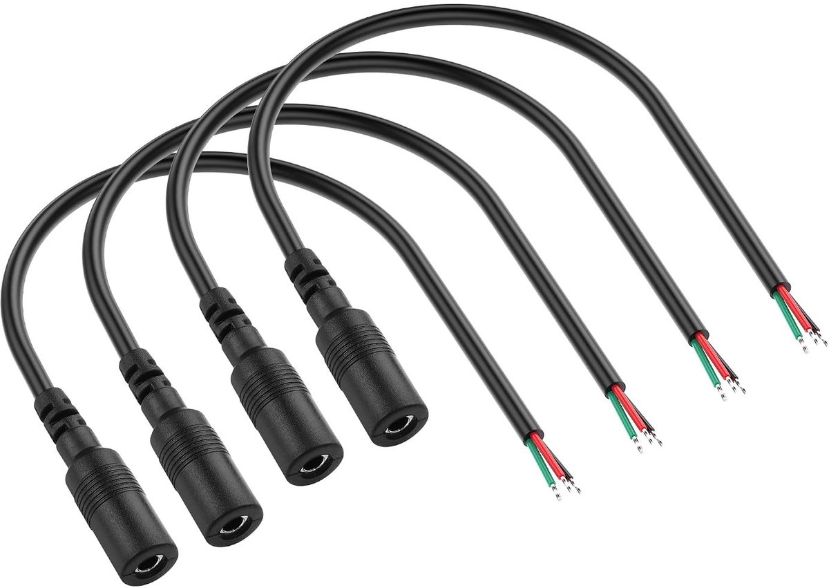 3.5mm 3 Pin Jack naar Blote Kabel, 1/8 Inch TRS Jack naar Stripped Kabel Einden, Audio Vervangingskabel voor Thuisbioscoop, Autoradio en Luidsprekers - 4 Stuks voor Verbeterde Geluidskwaliteit