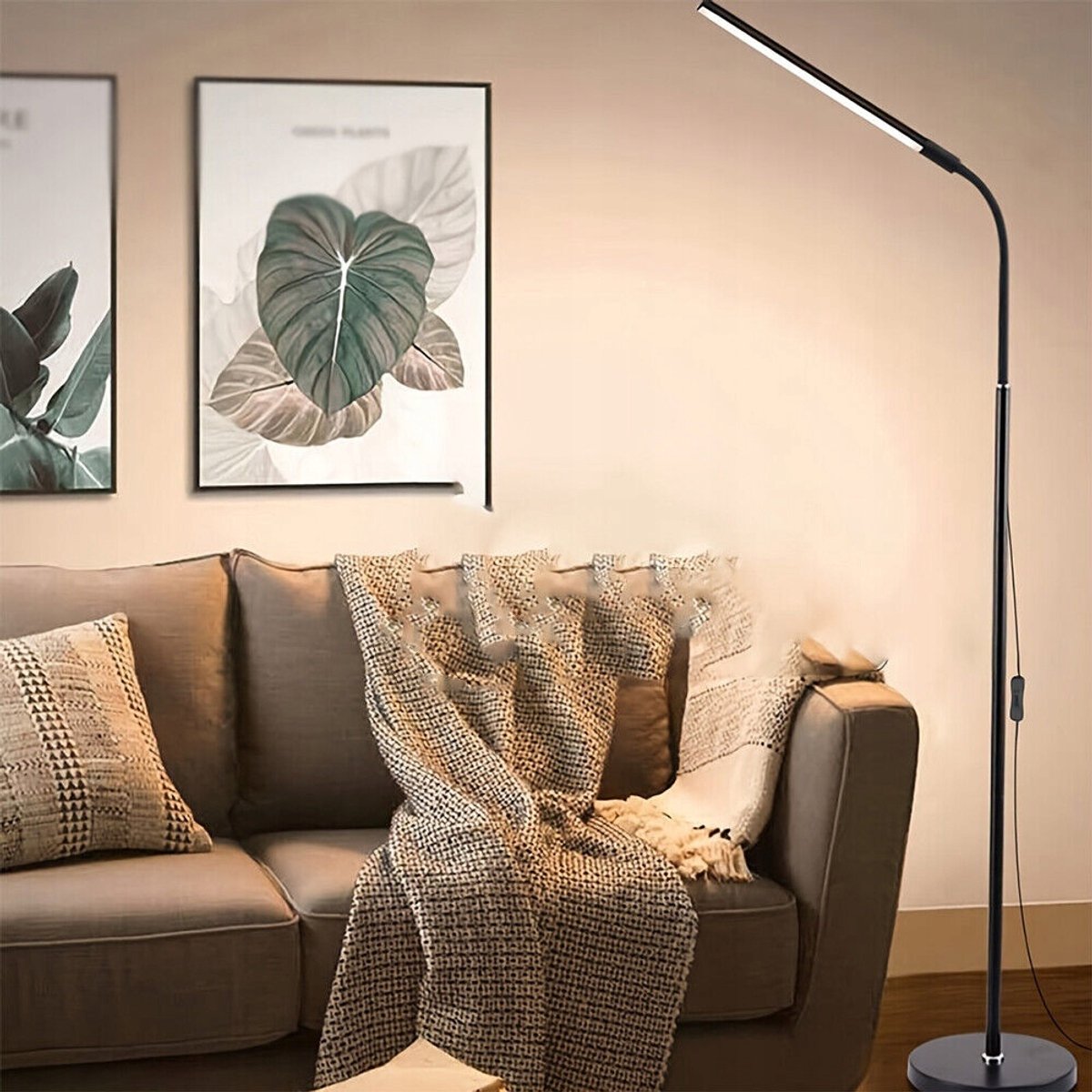 Vloerlamp LED - Staande Lamp 140 cm - Leeslamp - 360° Draaibare Hals - Warm Licht - 1,5m Kabel - Nachtlampje - Slaapkamer & Woonkamer - Voor Lezen & Studeren & Ontspanning