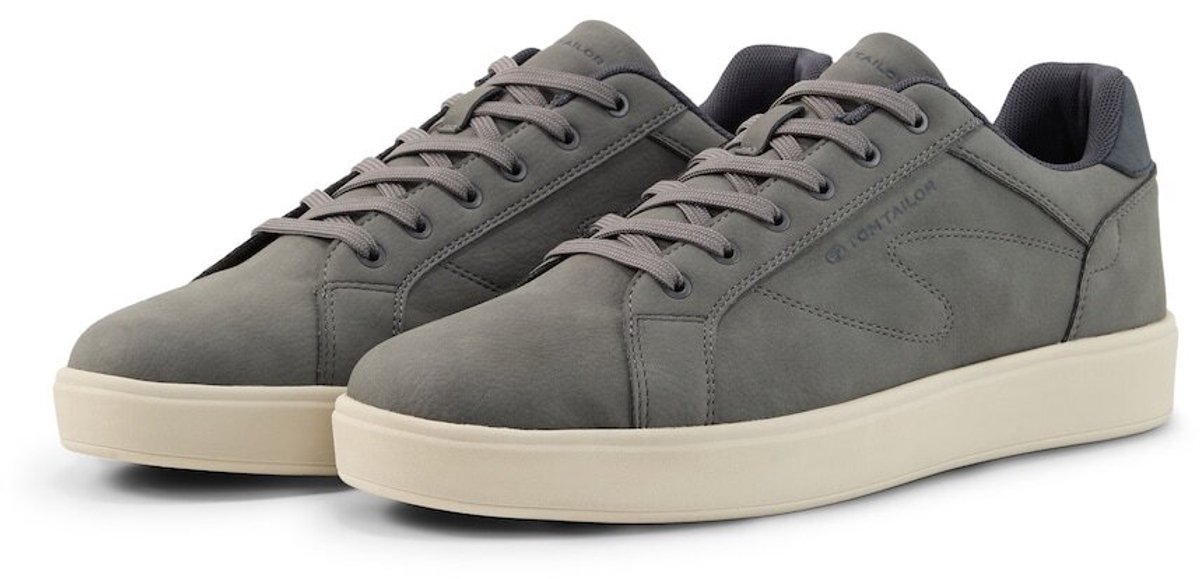 Tom Tailor - Sneakers van kunstleer - Maat 40 - grey