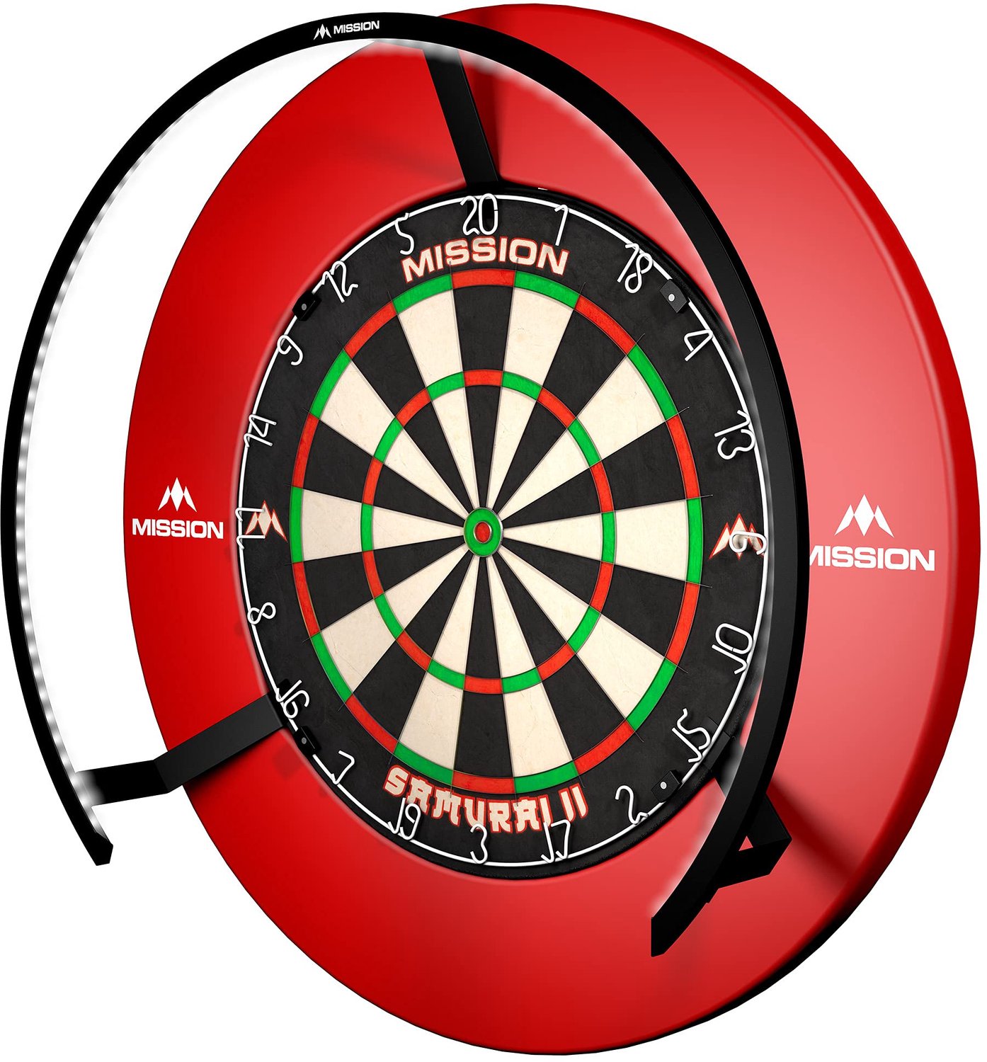 TOR270 Dartbord LED-verlichtingssysteem met gemakkelijke toegangsruimte voor onbeperkt spelen, zandgestraald zwart