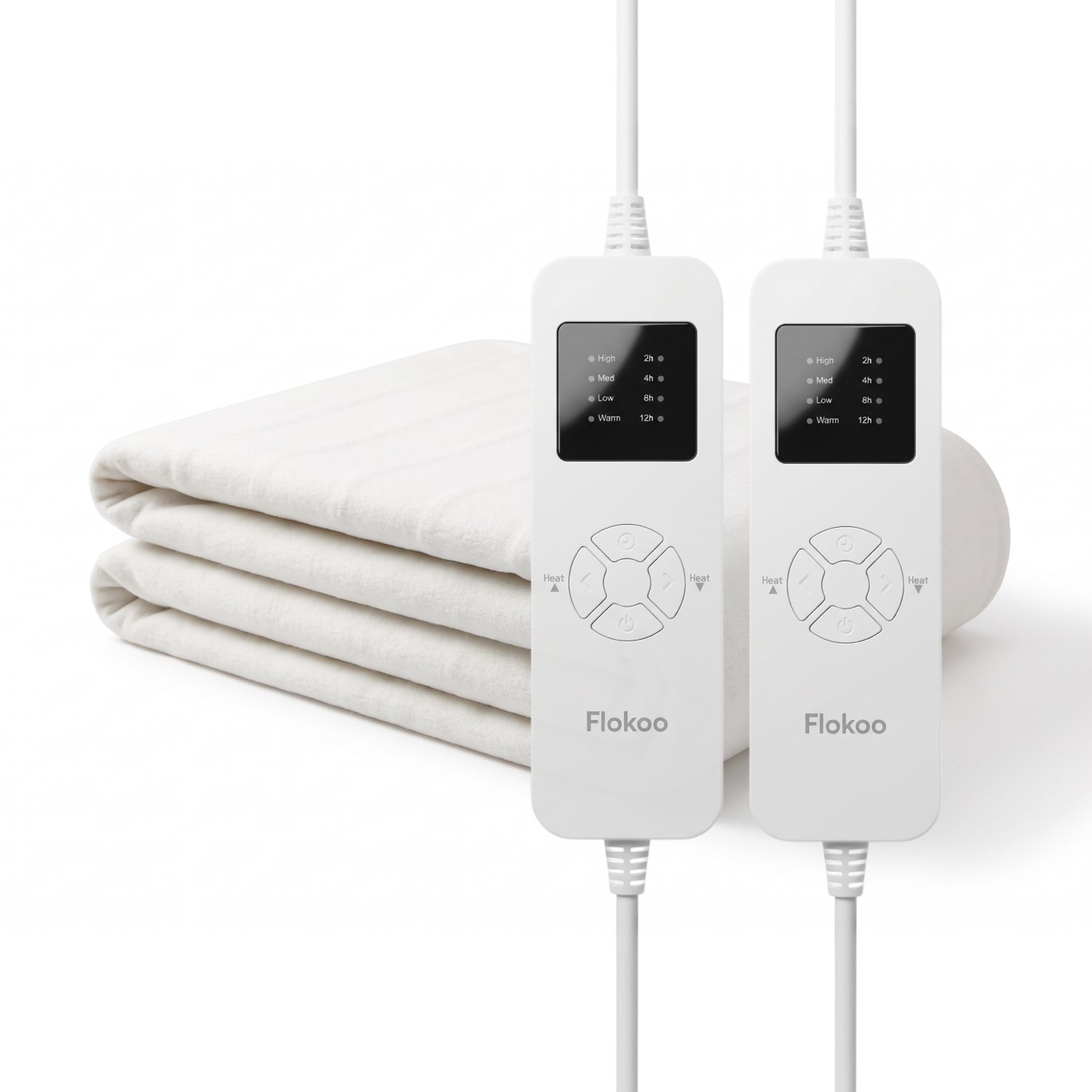 Elektrische Onderdeken 150 x 190 cm – 2 Persoons Warmtedeken – 2 Apart Instelbare Bedieningen – Zacht Fleece – Elektrische Deken voor Bed