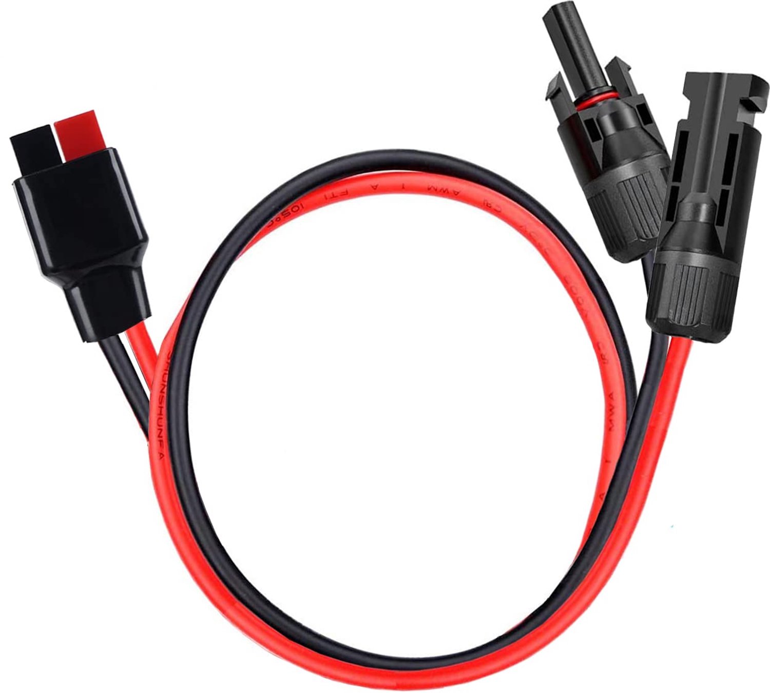 Solar stekkerkabel 60 cm - 10 AWG - duurzame verlengkabel - ideaal voor zonnepaneelverbindingen - Vemera