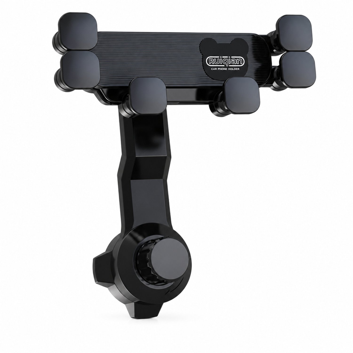 telefoonhouders auto - telefoonhouder voor het ventilatierooster - zes contactpunten, lange haak, zwart - verpakking 12,5 × 5 × 9 cm