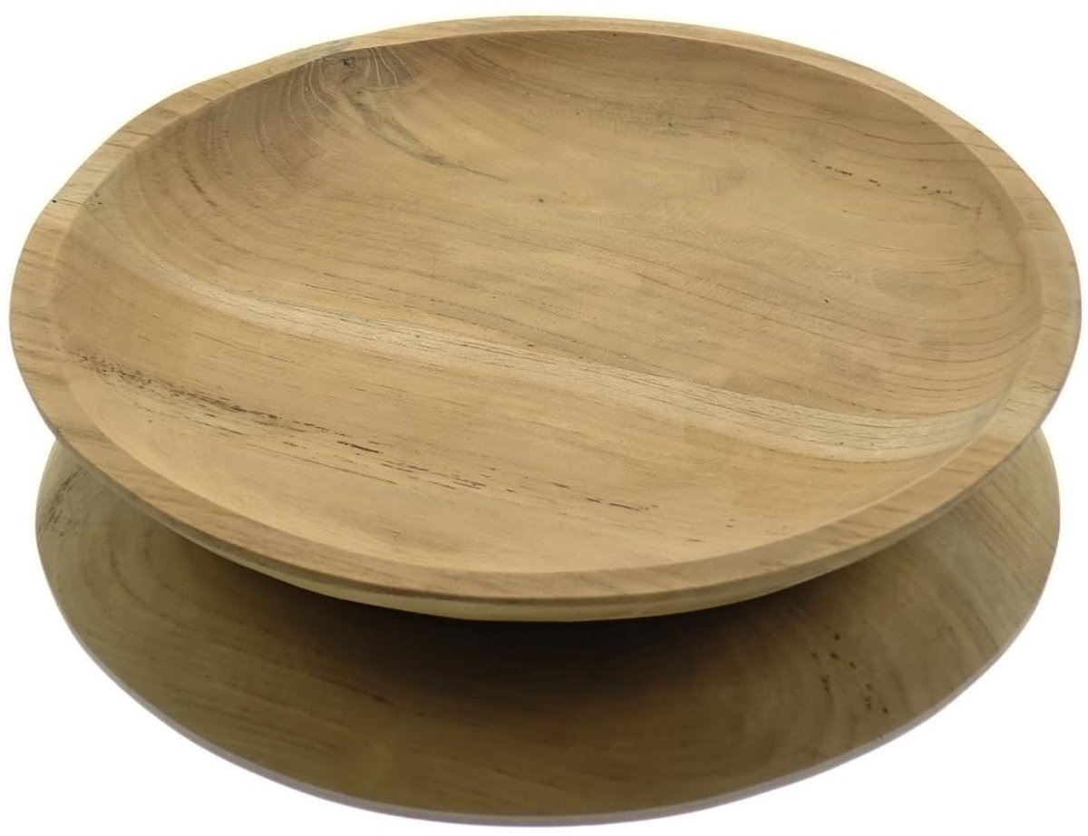 Van der Leeden Bord Teakhout Naturel Massief Ø 30 cm