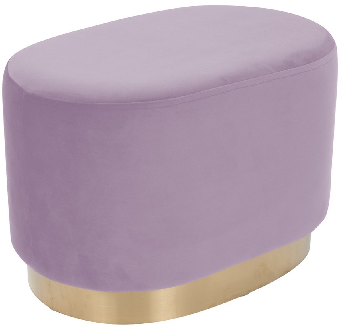 Padiro ovale poef 55 x 35,5 x 43 cm - champagne en rosé - fluweel - metalen voet