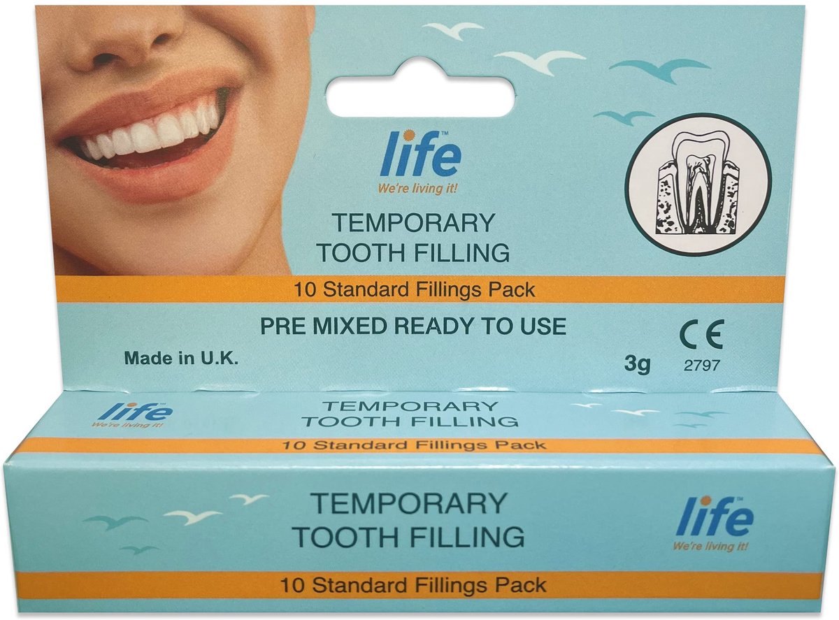 Life Healthcare Tijdelijke Tandafvullen Kit – Geen Mengen, 10 Klaar-voor-Gebruik Vullingen voor Verloren of Gebroken - ShopVlot
