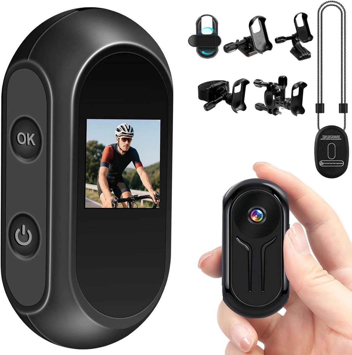 Helmcamera - Zwart - 6,5 x 2 x 3 cm - Mini Actiecamera met Nachtzicht en Magneetbevestiging - Voor Motorrijders en Outdoor Avonturiers