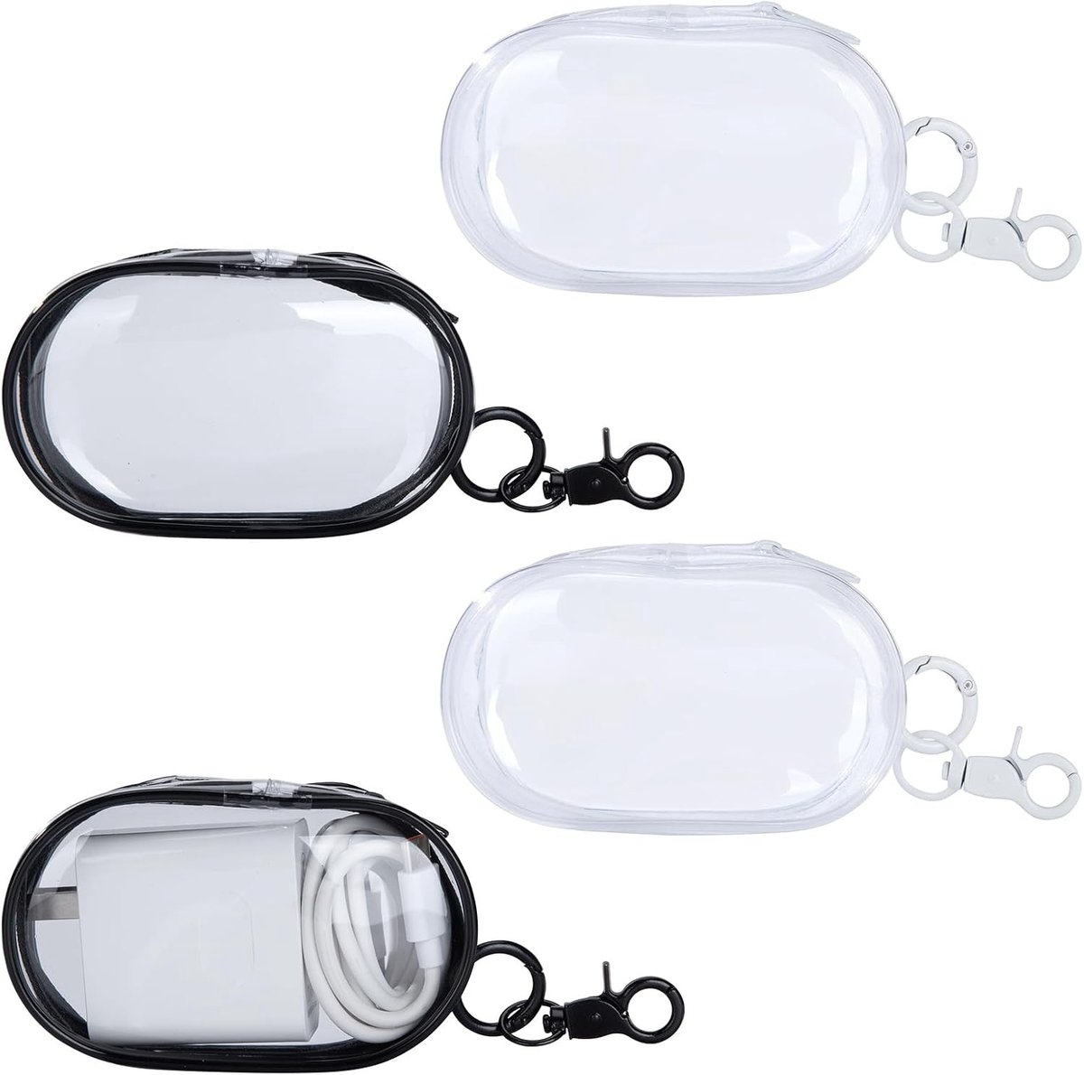 Draagbare Beschermcase voor Hoofdtelefoon met Sleutelhanger, Waterdichte Mini Organizer voor Kabels, Opladers en SD Kaarten