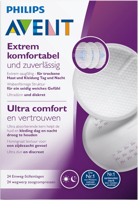 Philips Avent Zoogcompressen - 24 stuks - Voorkomt doorlekken van Philips — afbeelding 5