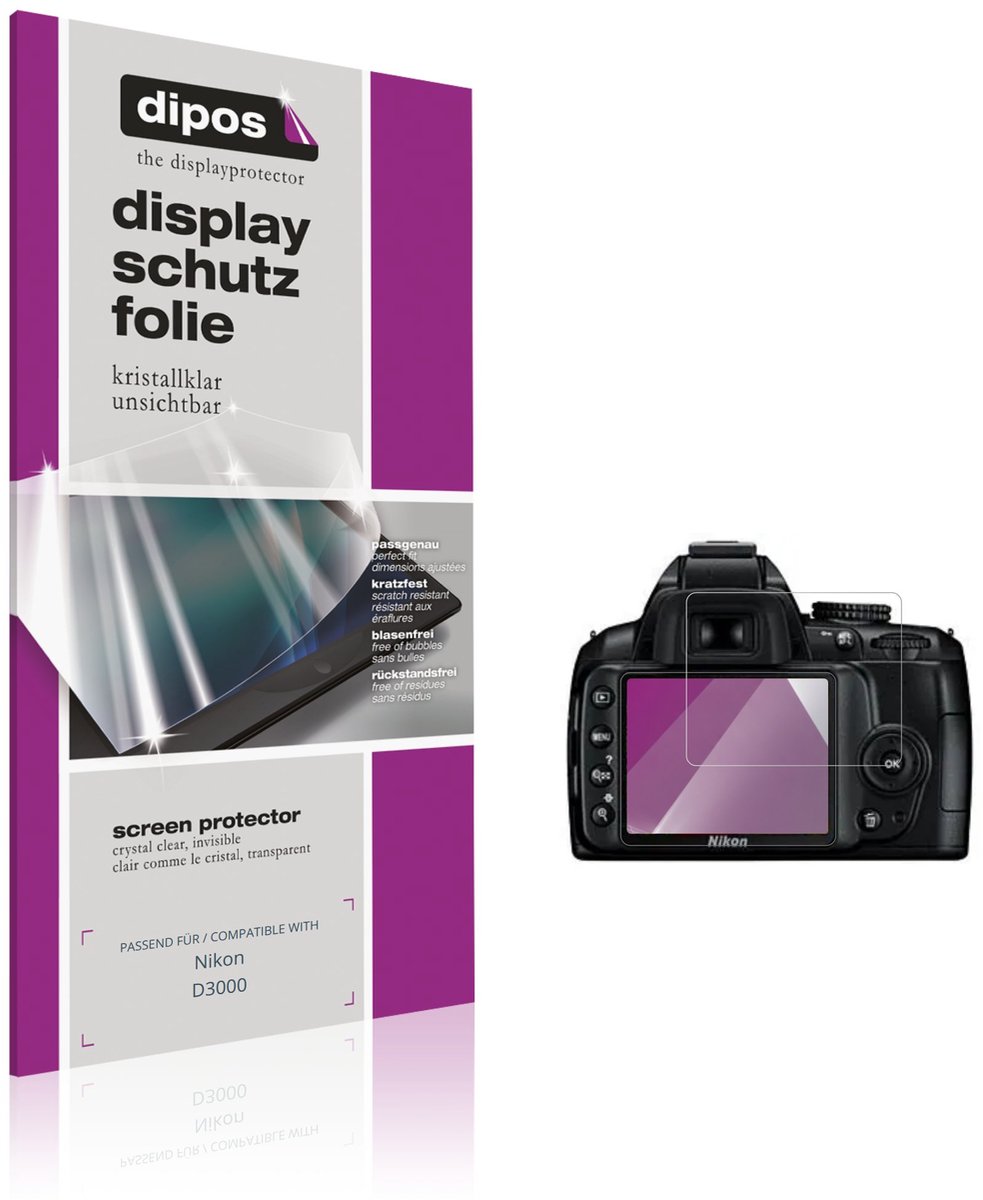 dipos – 4x Beschermfolie geschikt voor Nikon D3000 | Krasbestendige & heldere Screenprotector Ultra-Thin