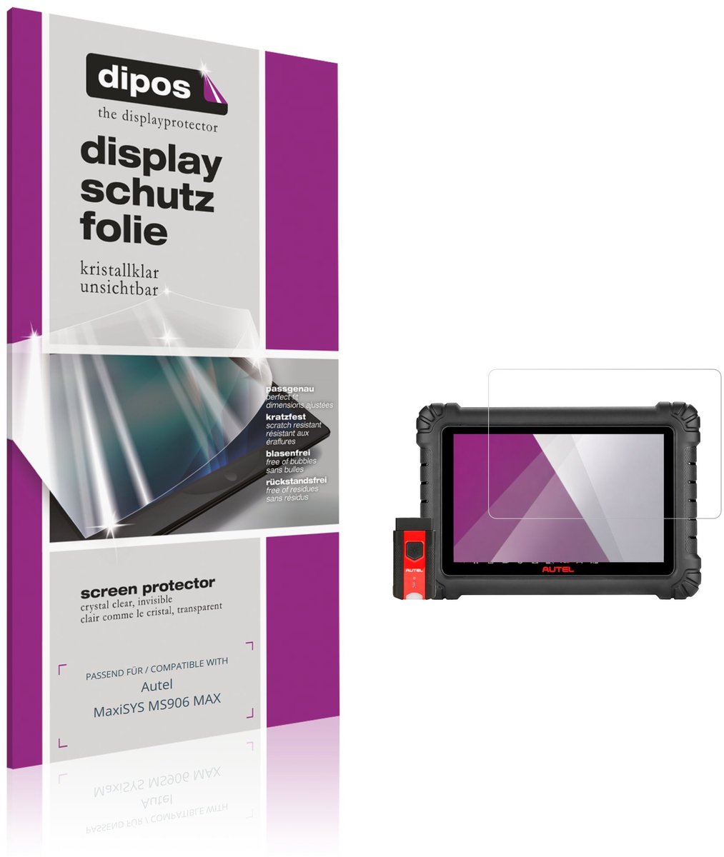dipos – 2x Beschermfolie geschikt voor Autel MaxiSYS MS906 MAX | Krasbestendige & heldere Screenprotector Ultra-Thin