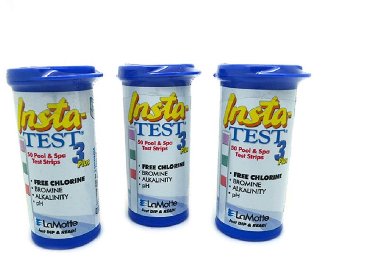 LaMotte 3-weg Insta Test Strips Plus voor Zwembad & Hot Tub Spa - Chloor of broom, pH en totale alkaliniteit 3 x 50 - ShopVlot