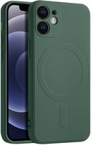 Casify Siliconen Hoesje geschikt voor MagSafe iPhone 12 Mini Hoesje - Legergroen
