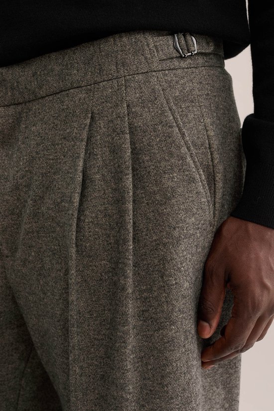 WE Fashion Heren loose fit broek met dubbele bandplooi