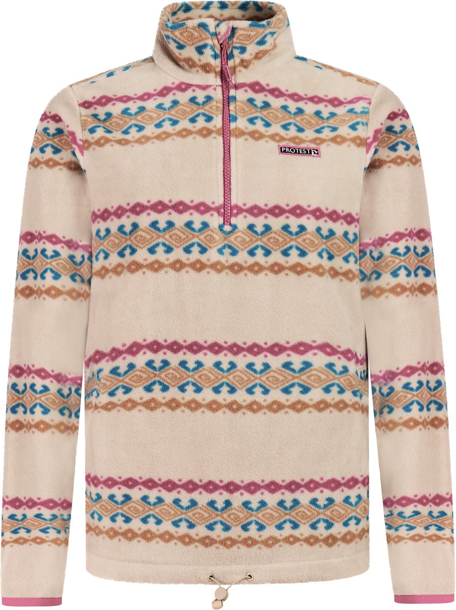 Protest PRTDoobien Sweater Dames Trui Fleece 1/4 rits Beige