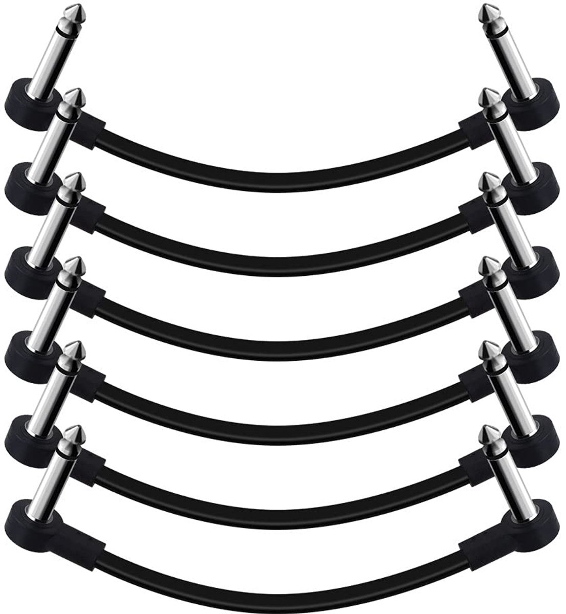 Gitaar Patch Kabel 6 Inch - Haakse 1/4" TS Mono - Geruisloos - Ideaal voor Effect Pedalen - ShopVlot