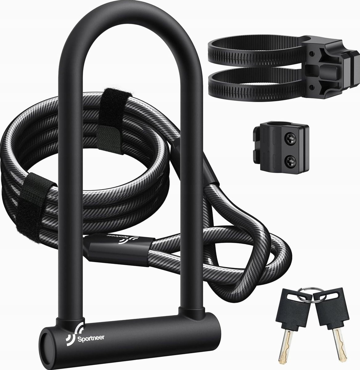 Stevig Fietsdiefstal Beugelslot met Kabel 180cm