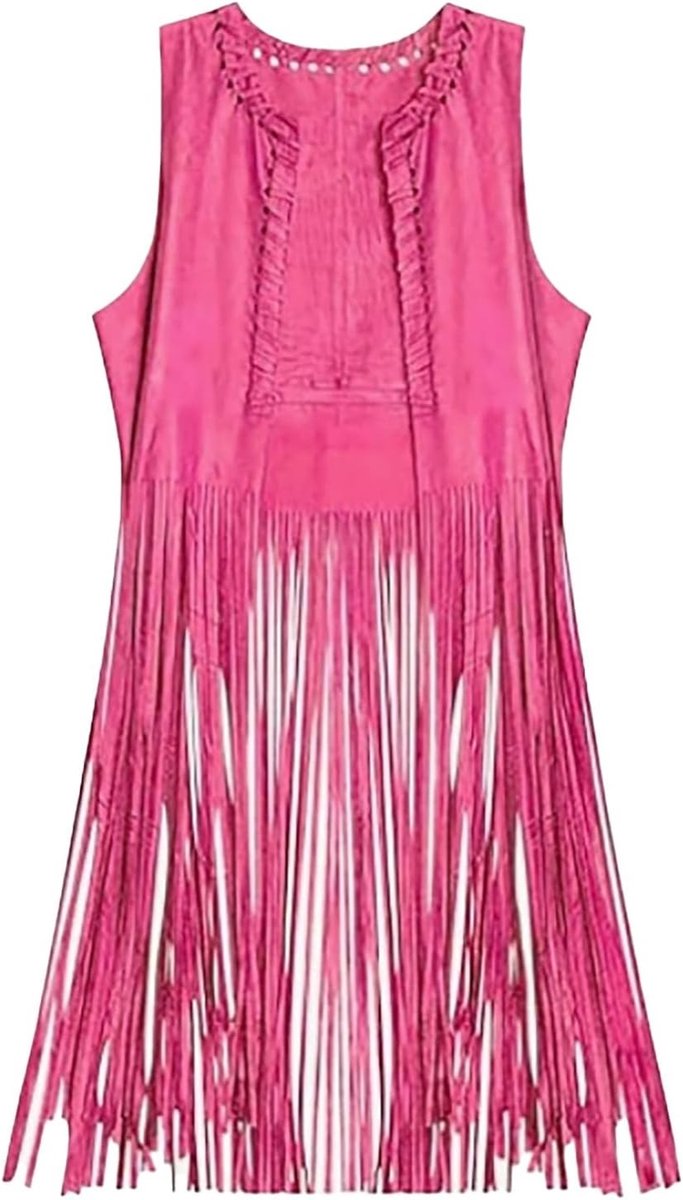 Franjevest voor Dames in Vintage Stijl met Suède en Kwastjes voor Carnavalskostuums en Festivals