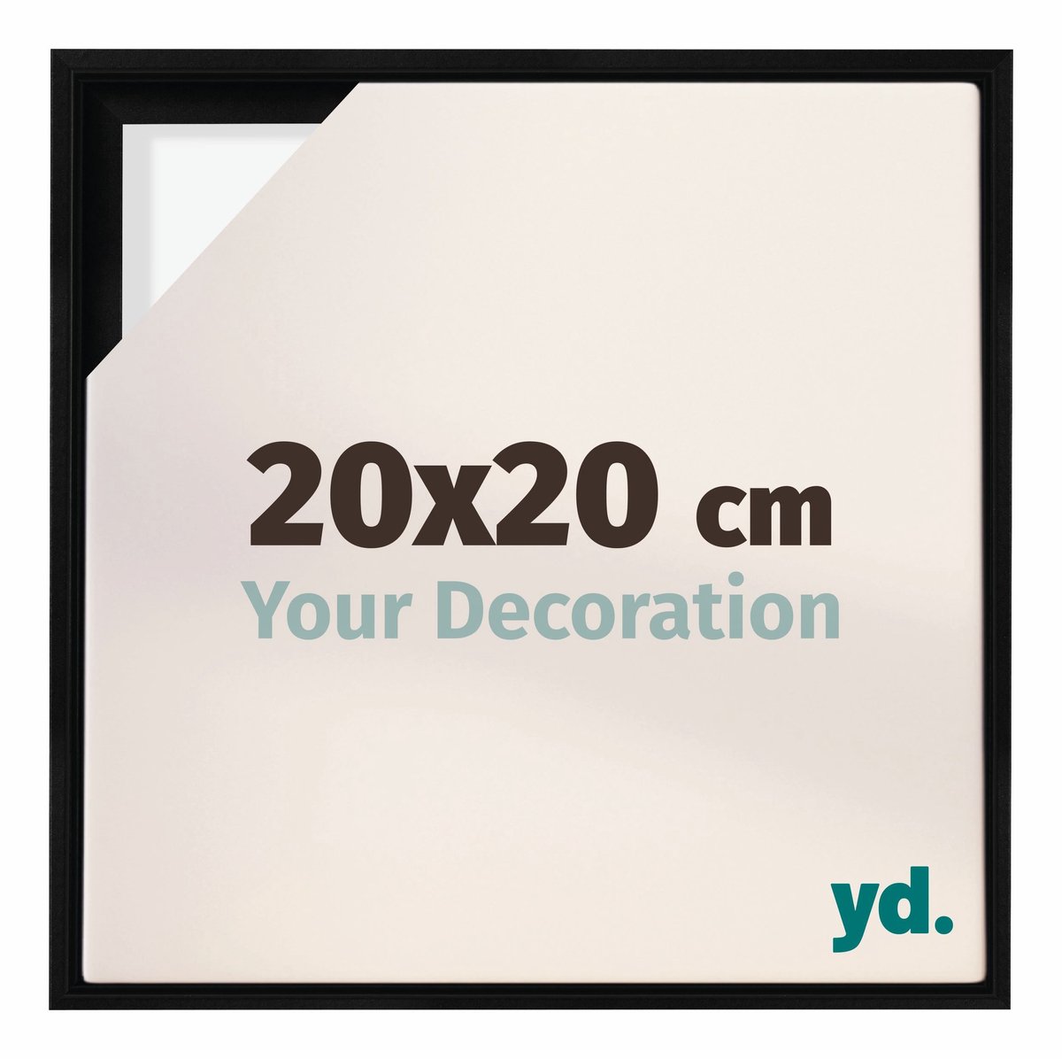 yd. yd, Baklijst 20x20 cm Zwart Mat - Lijst voor Canvasdoek - MDF Lyon