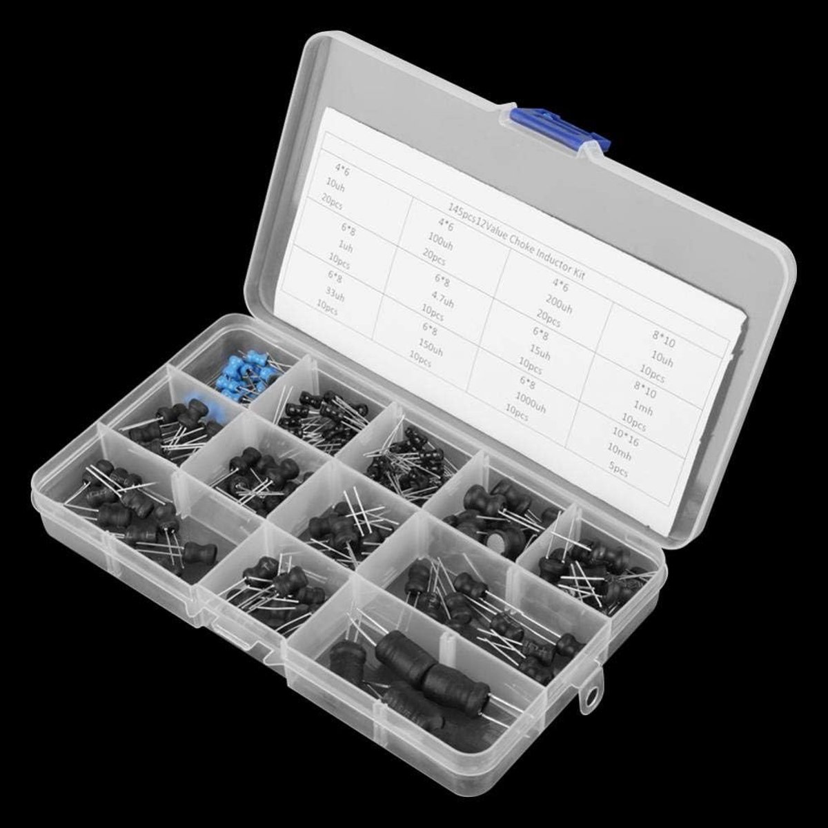 Dailygoods - Bevestiging Dip Spoelen Set - 145 Stuks Smoorinductoren - 10uH-10mH - Diverse Waarden - Ideaal Voor Elektronica Projecten