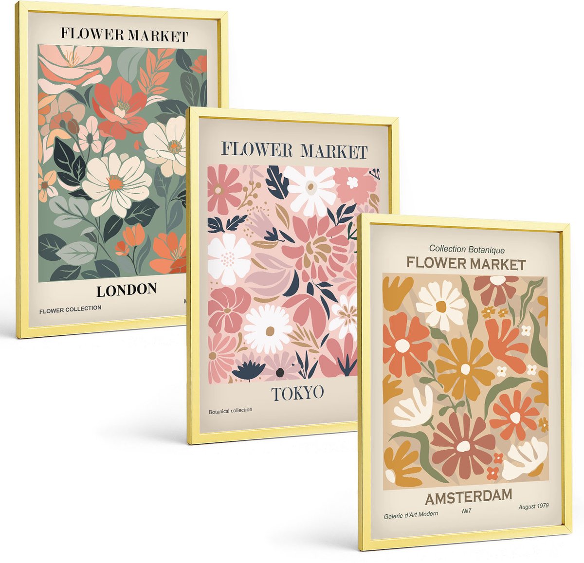 Coloray 3-Delige Schilderij Set - Trendy Posters Met Citrusvruchten In Italiaanse Stijl - 40 x 40 cm En 40 x 60 cm - Wanddecoratie - Moderne Interieurdecoratie - Stijlvolle Muurdecoratie