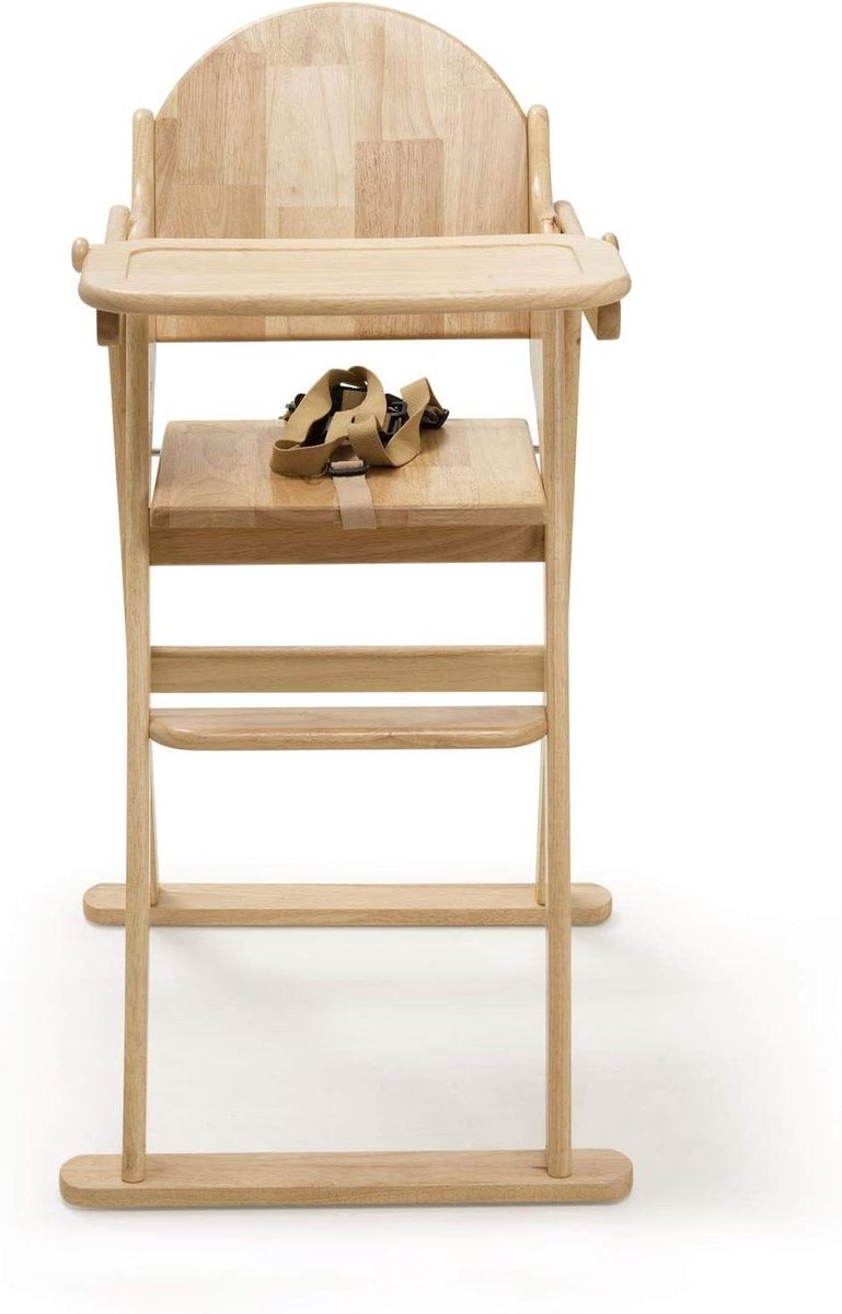 Houten Kinderstoel - Eetstoel baby - Samen eten - Inklapbaar en verstelbaar - 90 cm hoog - Natuurlijk