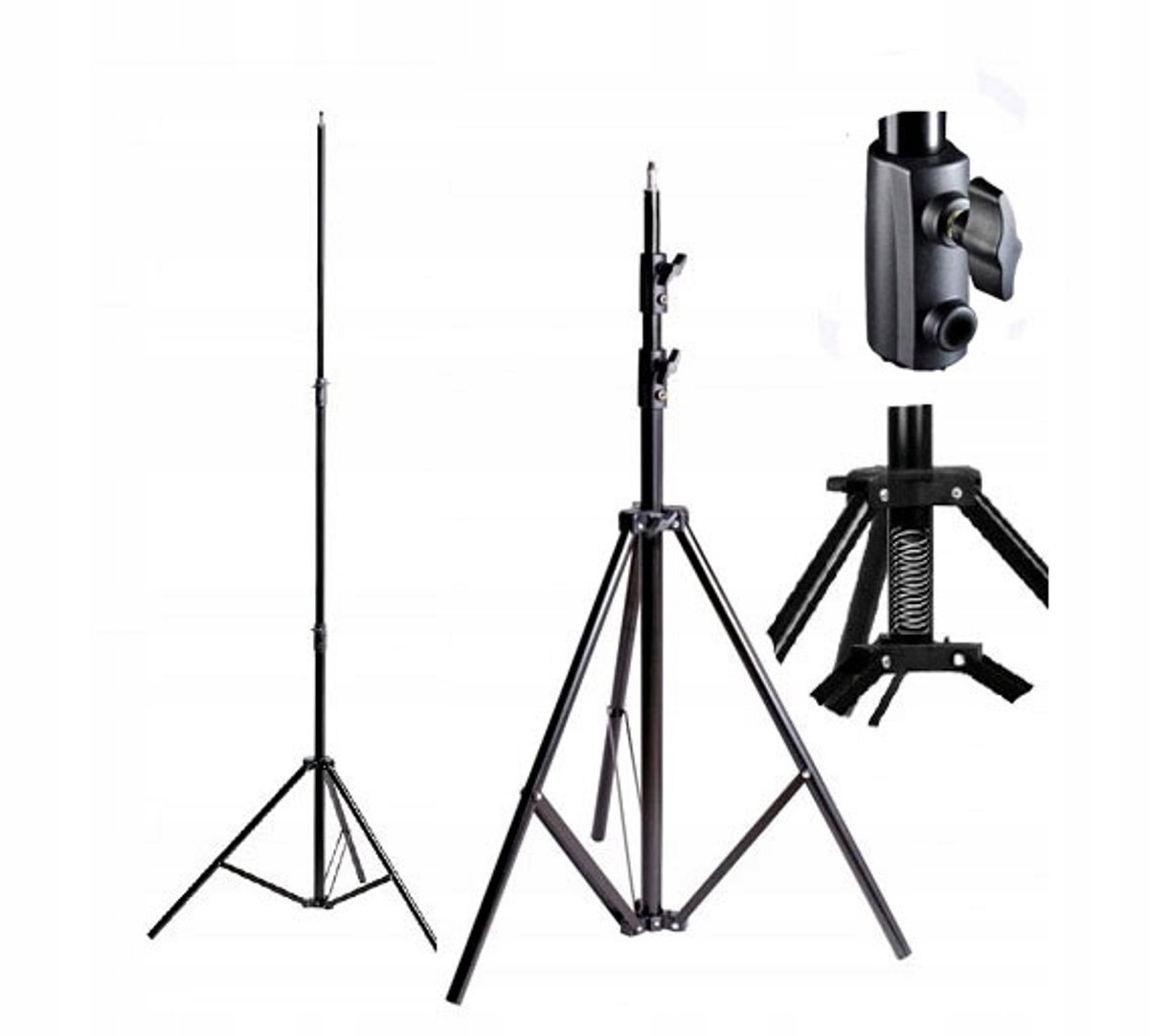 Degelijk Verlichtingsstatief 290cm met Veer & 16mm Kop - 8kg Draagvermogen