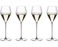 Riedel Wijnglazenset Veloce Champagne - Set van 4 champagneglazen - Druif ras specifieke flutes - Kras- en breukbestendig - Vaatwasserbestendig - Kristalglas - 570 ml - Glaswerk - Wijnglazen Set
