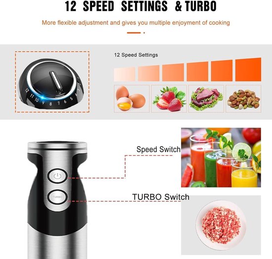 Handmixer - Keukenapparaat - Culinaire Bereidingen - 3-in-1 Accessoires - 400 Watt - Zwart — afbeelding 3
