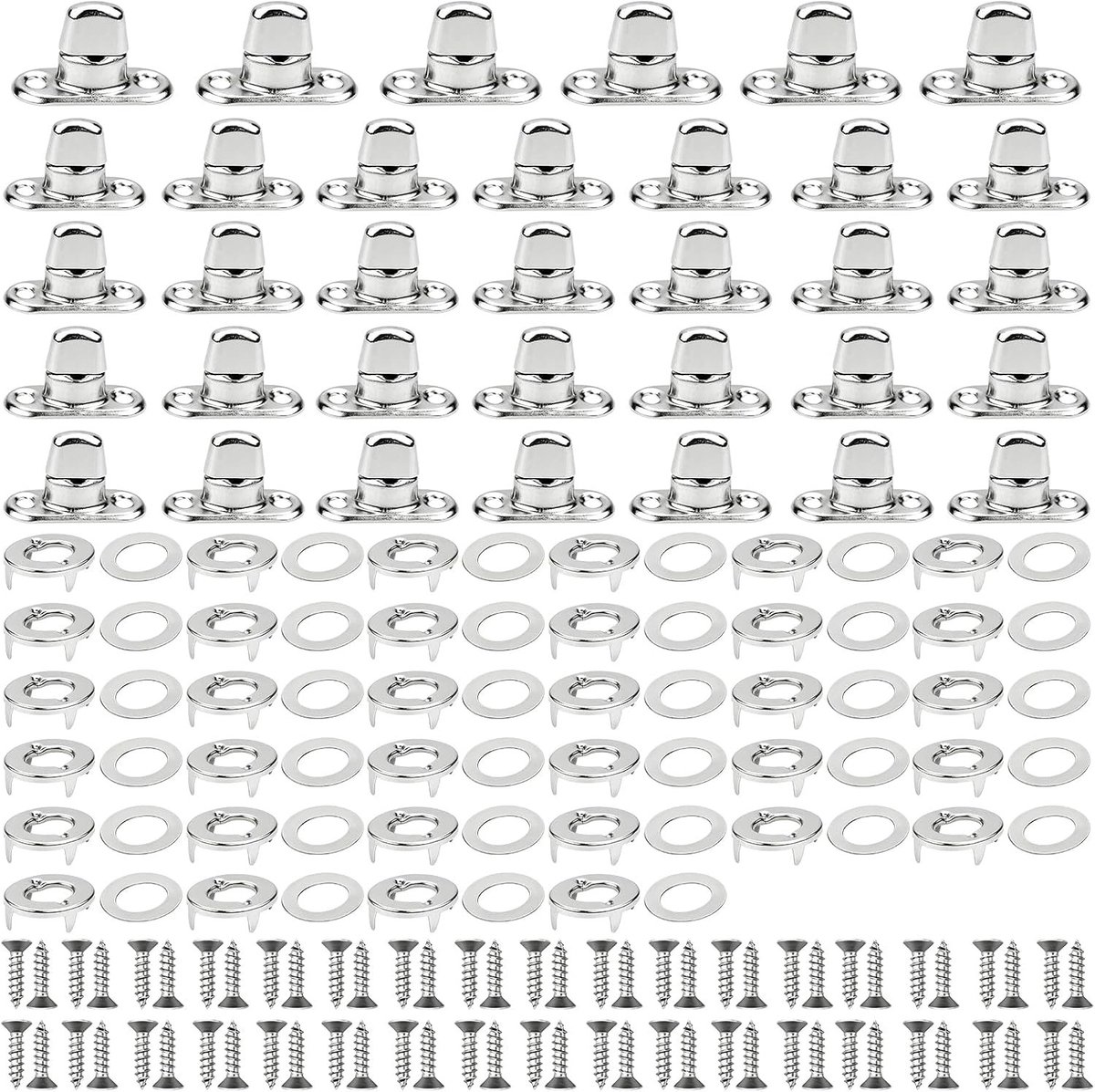 Draaisluitingsset voor Ronde Zeilringen - Zilver - 32,8 x 14,2 x 19,2 mm - Duurzame Zinklegering - Voor Aanhangwagens en Doe-Het-Zelf Projecten