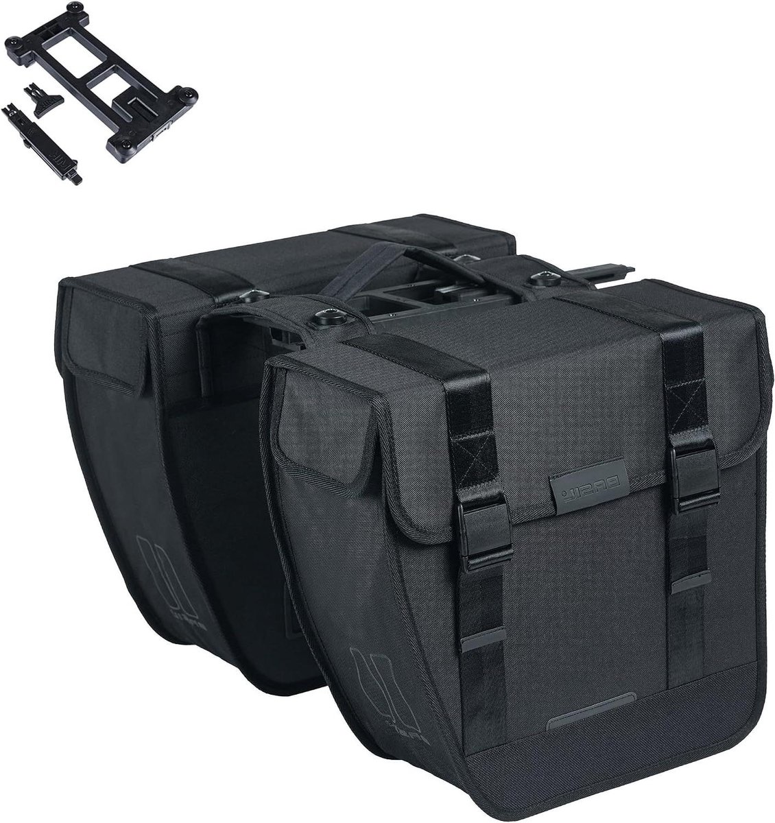 Dubbele Fietstas - Fietstassen Set - Boodschappen Vervoeren - Inclusief MIK-systeem - 28 Liter - Zwart