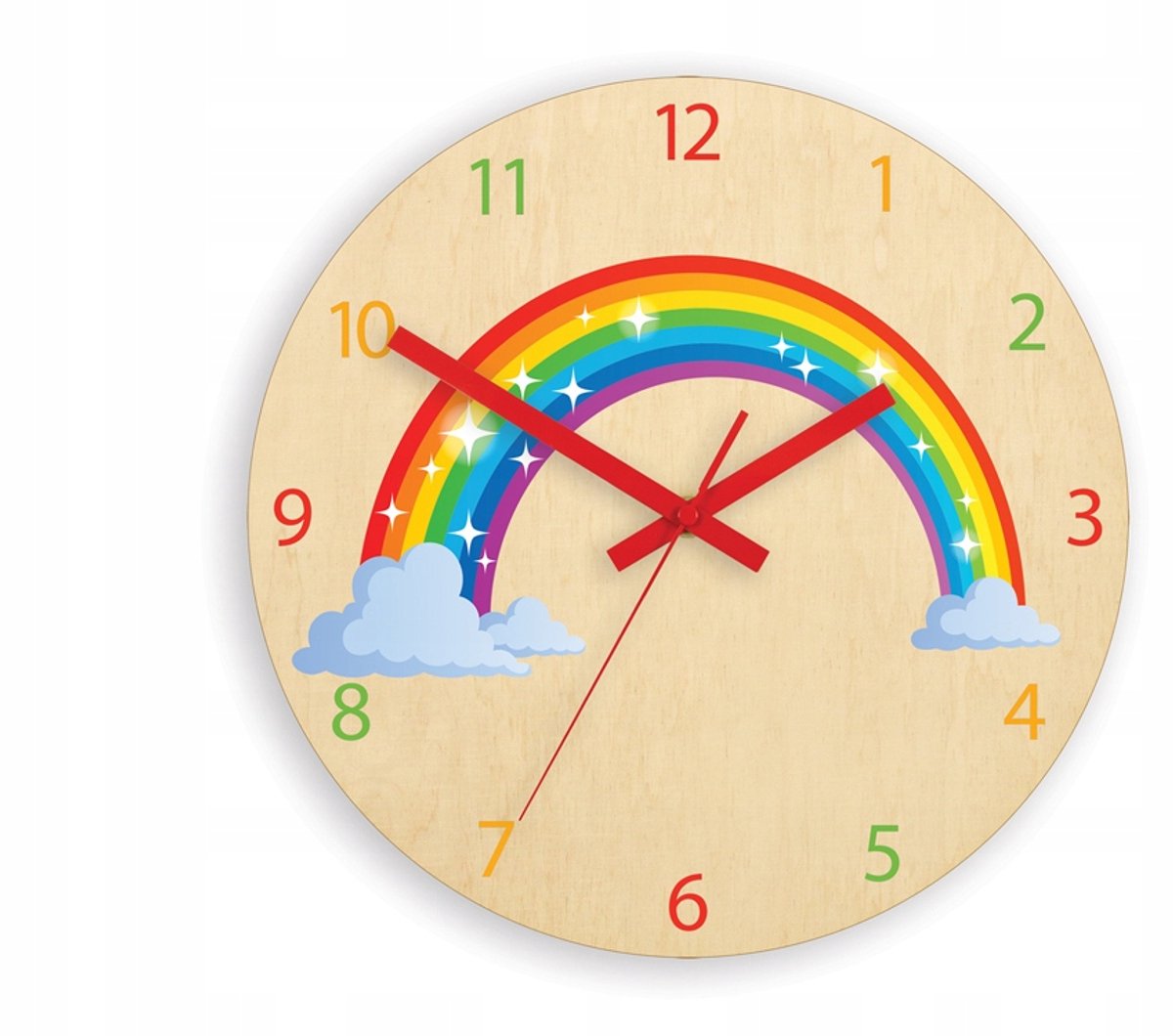 Regenboog kinderkamer wandklok 30 cm stil quartz uurwerk