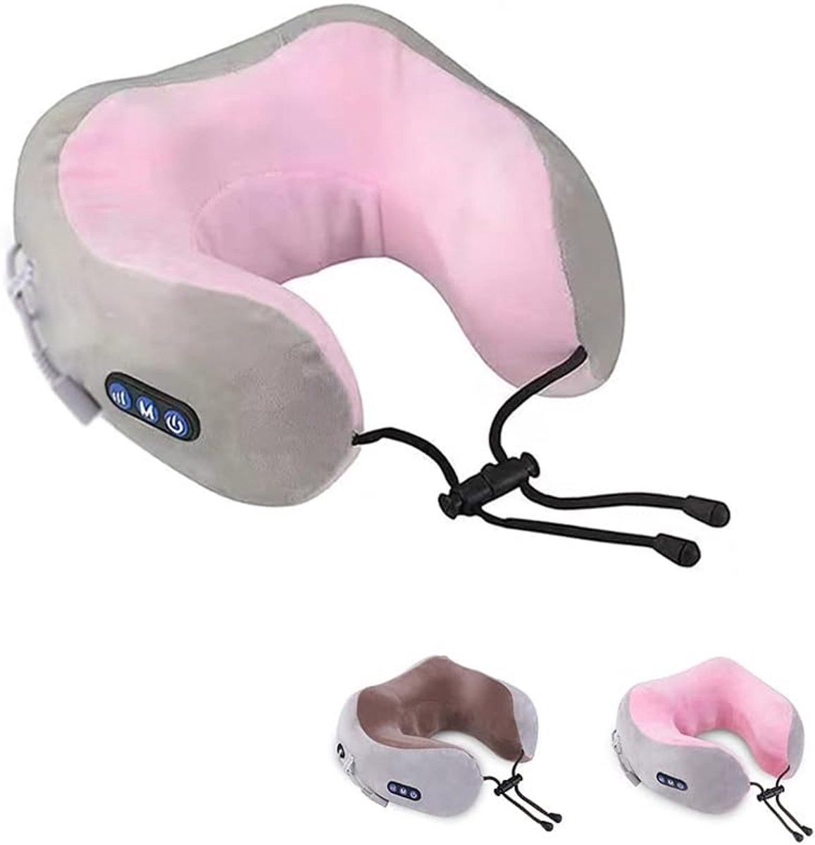 Nekmassageapparaat, ter verlichting van nekpijn, elektrisch, oplaadbaar, via USB oplaadbaar, U-vormig massagekussen voor thuis, op kantoor, op reis
