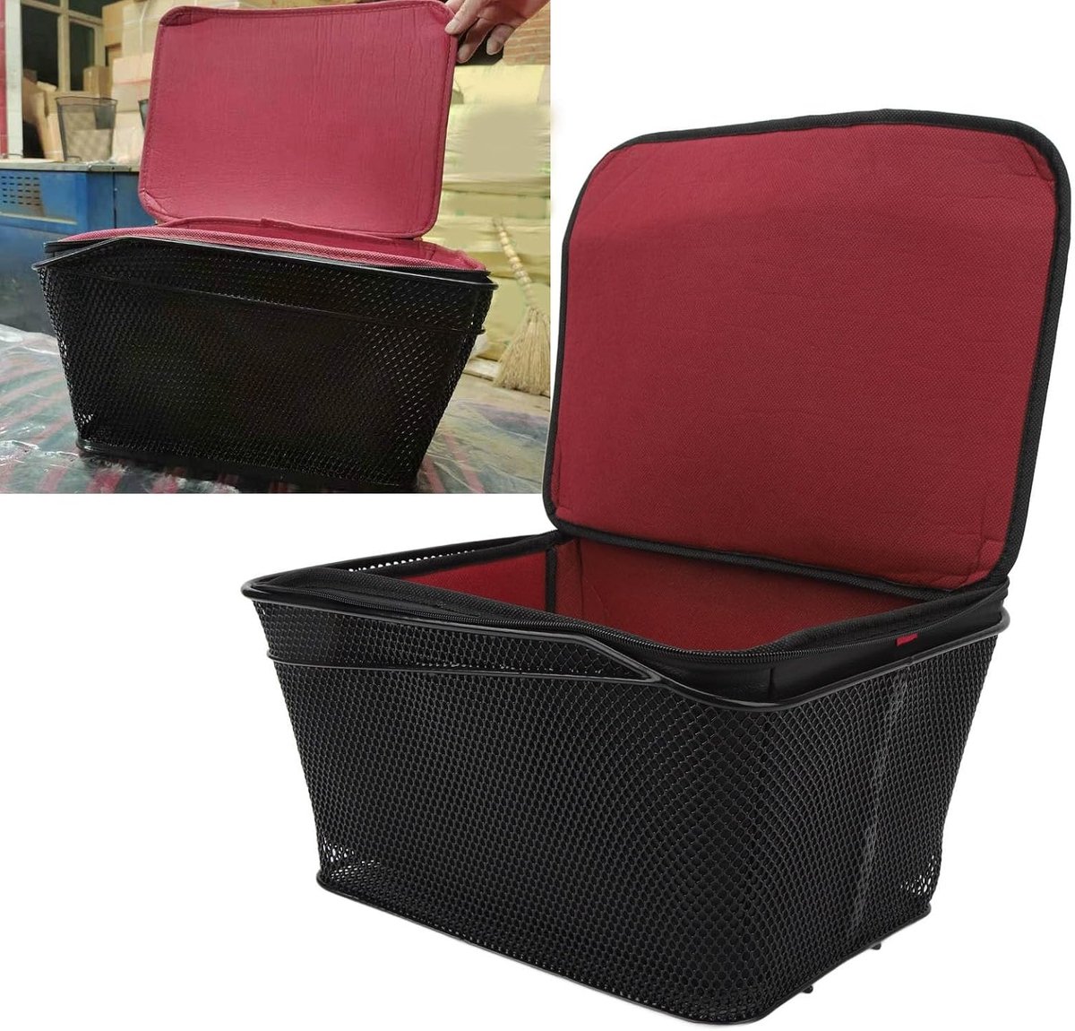 Dailygoods- Fietsmand Achter - Waterdichte Hoes - Afneembaar Bagagedrager - 20 Liter Inhoud - 20 Kilogram Draagvermogen - Duurzaam Smeedijzer Frame